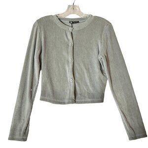 Zara Ribbed Knit Button-Up Cardigan –Gray Knit –NWT – Size M